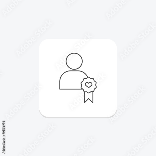 Volunteer Ambassador thinline icon , vector, pixel perfect, illustrator file