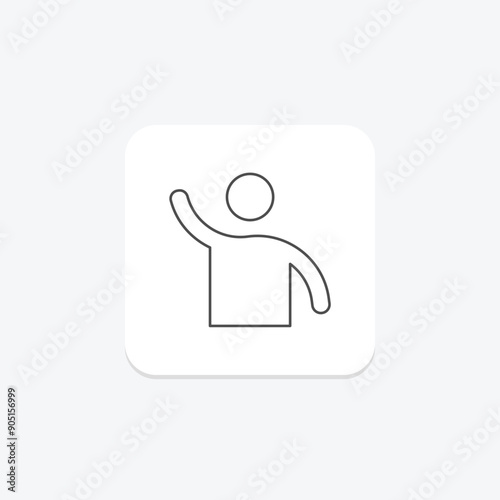 Volunteer Mission thinline icon , vector, pixel perfect, illustrator file