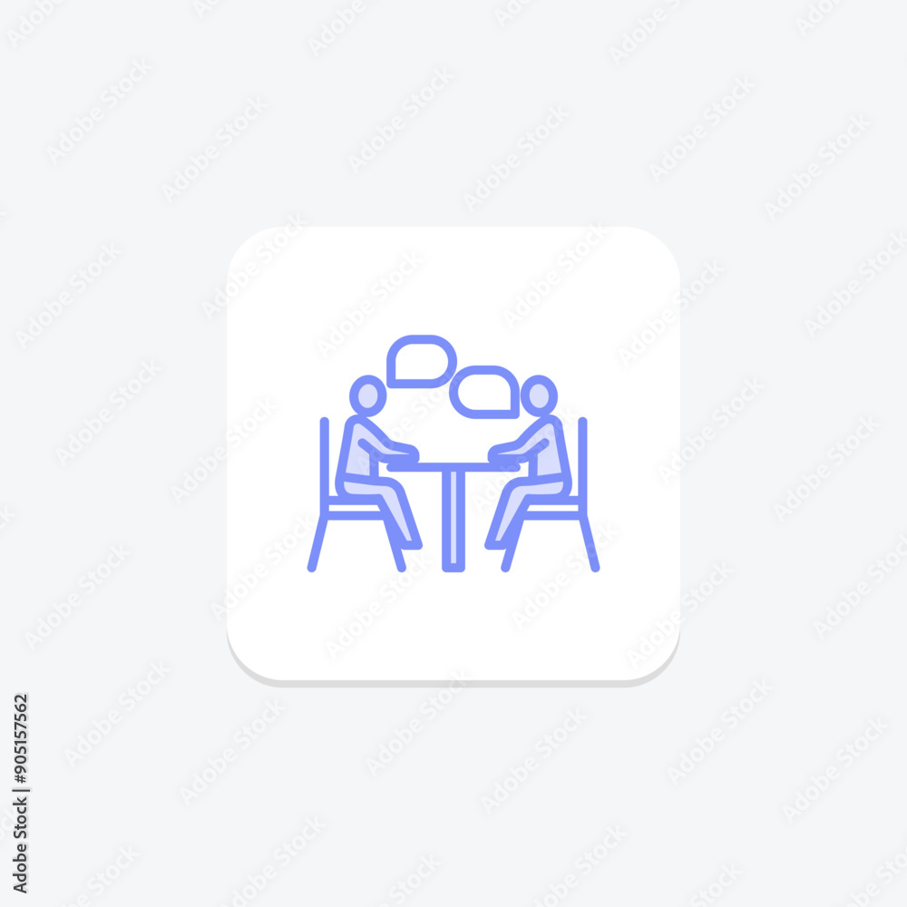 Business Meeting duotone line icon , vector, pixel perfect, illustrator file Business Meeting duotone line icon , vector, pixel perfect, illustrator file