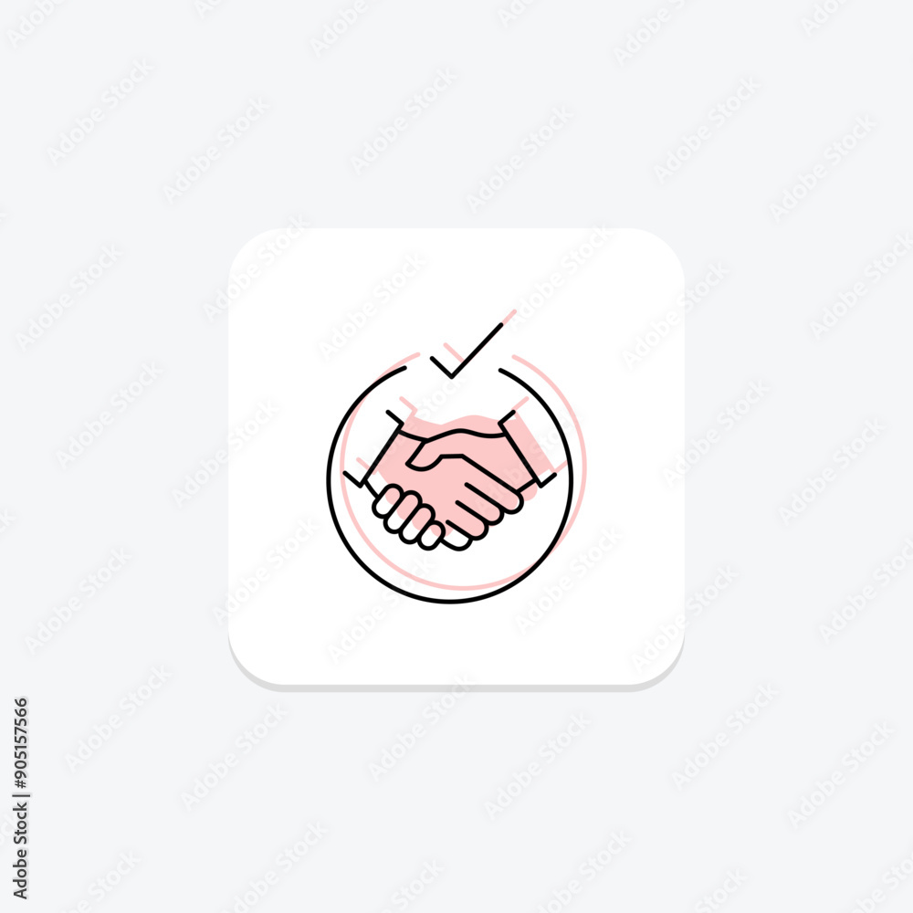 Fototapeta premium Meeting Success color shadow thinline icon , vector, pixel perfect, illustrator file