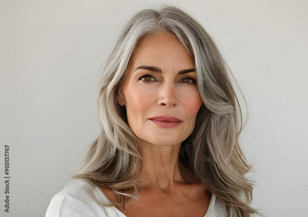 Close Up Portrait of a Senior Woman with Grey Hair Close Up Portrait of a Senior Woman with Grey Hair