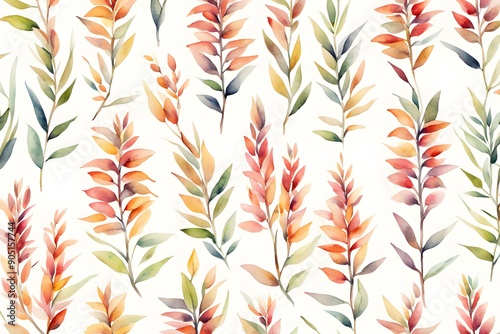 Watercolor mini lobata flowers white background, AI Generated photo