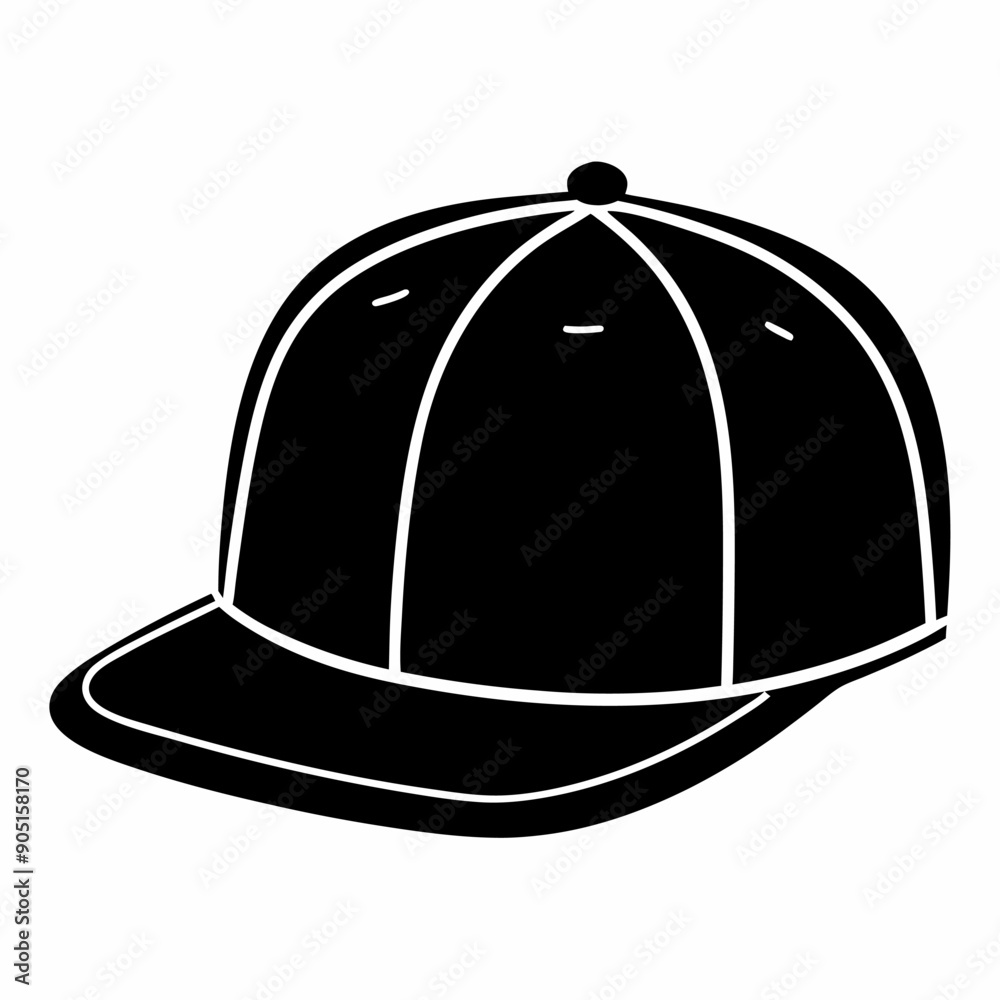 hat icon black isolated on white background silhouette illustration hat icon black isolated on white background silhouette illustration