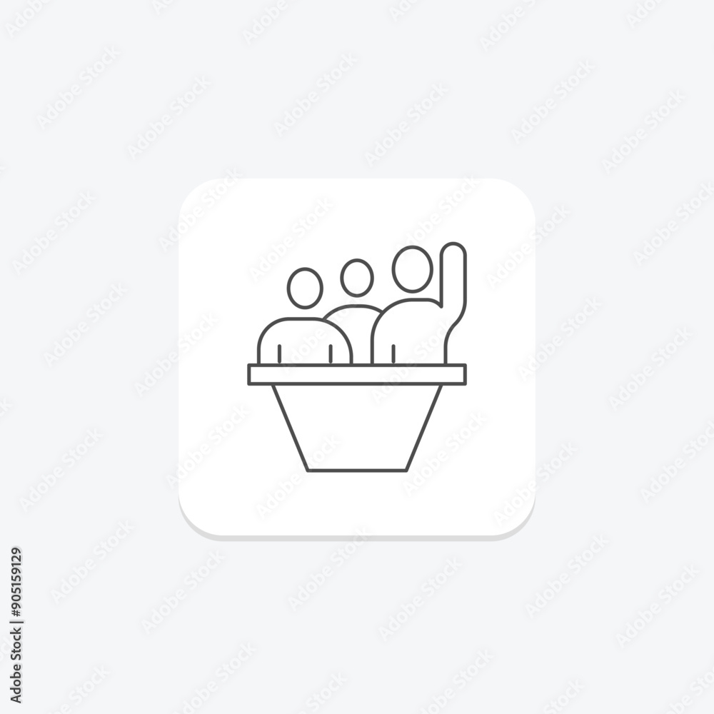 Meeting Engagement thinline icon , vector, pixel perfect, illustrator file Meeting Engagement thinline icon , vector, pixel perfect, illustrator file