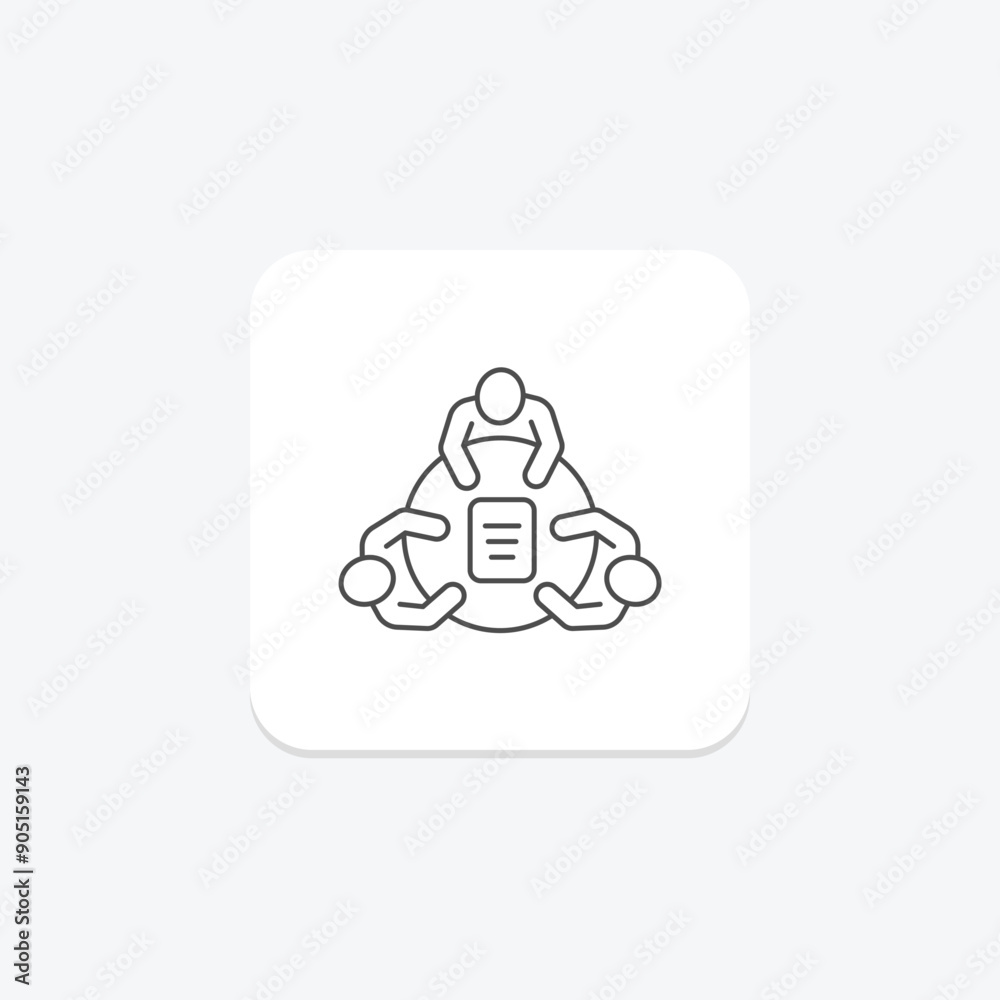 Meeting Effectiveness thinline icon , vector, pixel perfect, illustrator file Meeting Effectiveness thinline icon , vector, pixel perfect, illustrator file