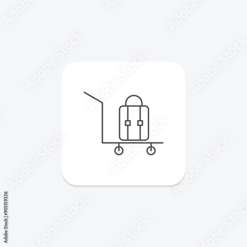 Hotel Hospitality thinline icon , vector, pixel perfect, illustrator file photo