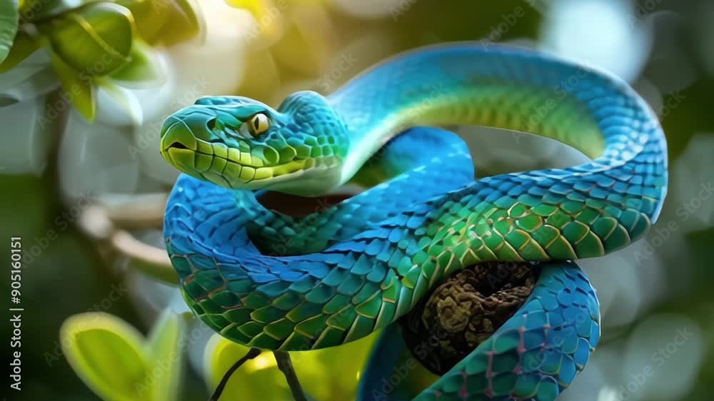 Blue pit viper from indonesia Blue pit viper from indonesia