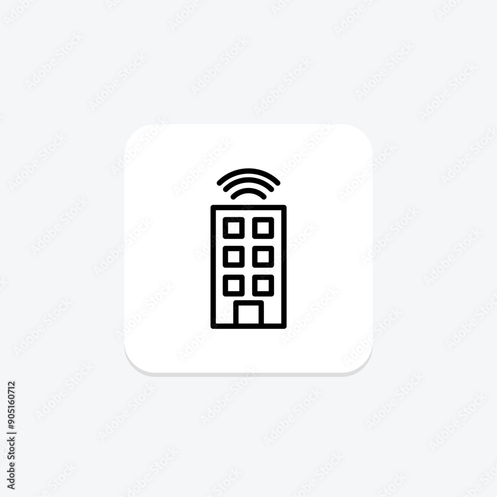 Hotel WiFi line icon , vector, pixel perfect, illustrator file Hotel WiFi line icon , vector, pixel perfect, illustrator file