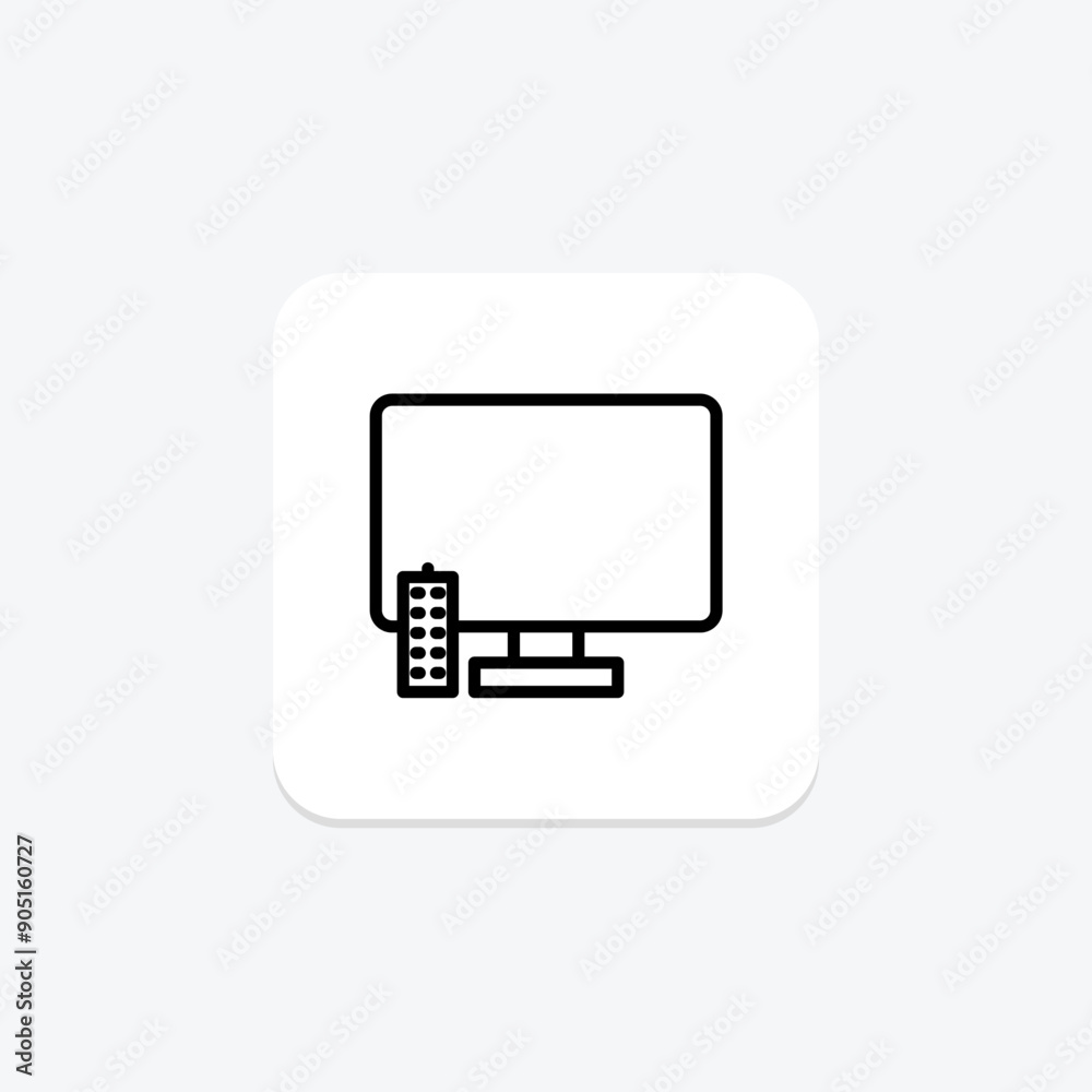 Hotel TV line icon , vector, pixel perfect, illustrator file Hotel TV line icon , vector, pixel perfect, illustrator file