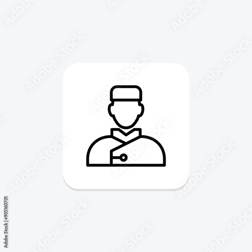 Hotel Bellhop line icon , vector, pixel perfect, illustrator file