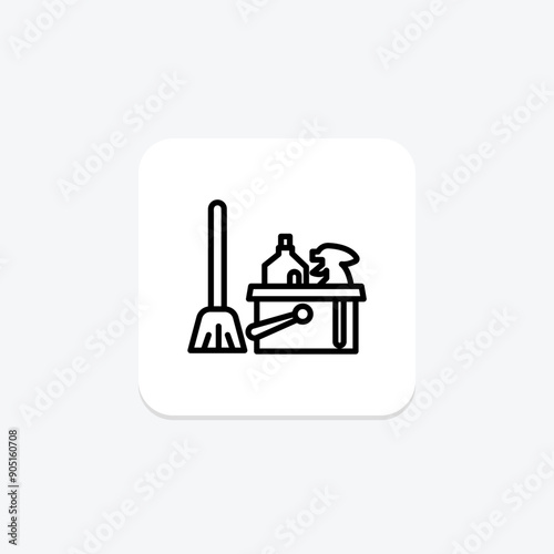 Hotel Housekeeping line icon , vector, pixel perfect, illustrator file