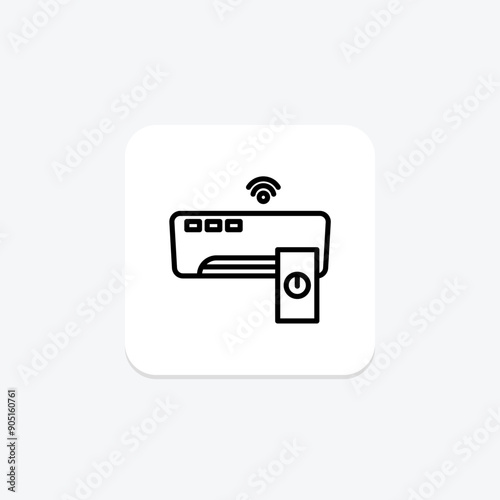 Hotel Air Conditioning line icon , vector, pixel perfect, illustrator file