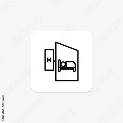 Hotel Icon line icon , vector, pixel perfect, illustrator file