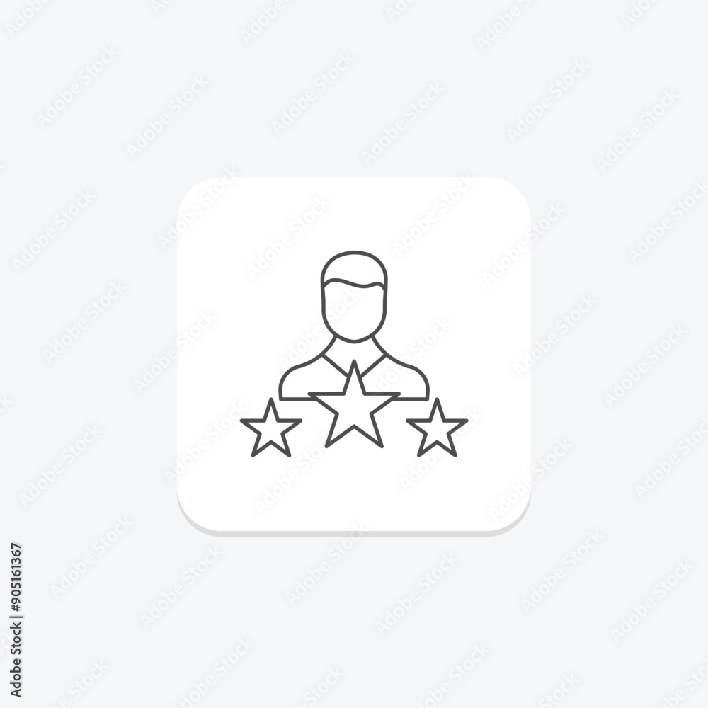 Hotel Satisfaction thinline icon , vector, pixel perfect, illustrator file Hotel Satisfaction thinline icon , vector, pixel perfect, illustrator file