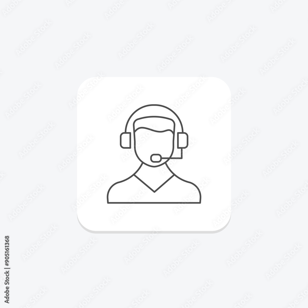Hotel Customer Service thinline icon , vector, pixel perfect, illustrator file Hotel Customer Service thinline icon , vector, pixel perfect, illustrator file