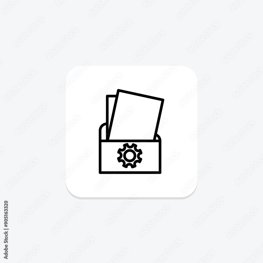 Records Management line icon , vector, pixel perfect, illustrator file Records Management line icon , vector, pixel perfect, illustrator file