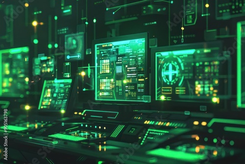 Futuristic Technology Control Room