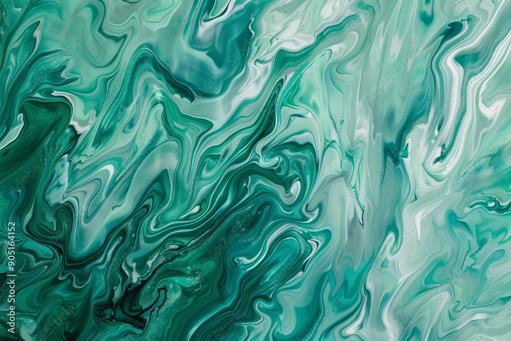 Abstract background wallpaper, green liquid marble fluid acrylic paint swirls and patterns Abstract background wallpaper, green liquid marble fluid acrylic paint swirls and patterns