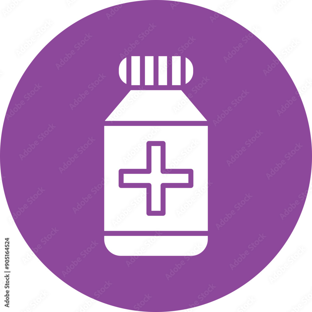 Fototapeta premium Medicine Bottle glyph circle icon