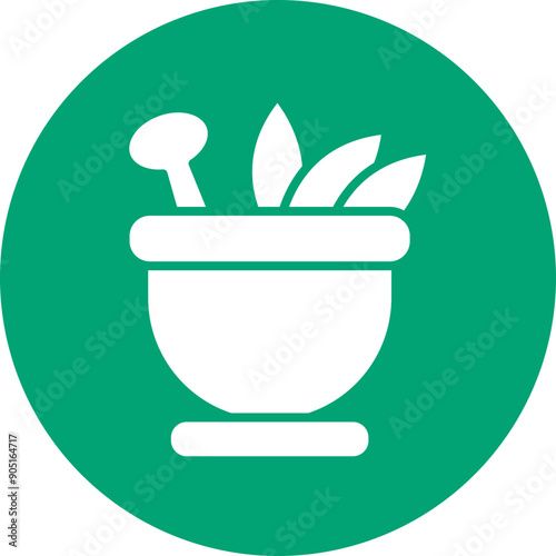 Mortar and Pestle glyph circle icon