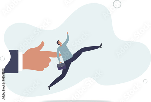 Nudge theory, reminder or guidance to encourage people to make decision or improve behavior, effective way for personal improvement concept.flat design.illustration with people.