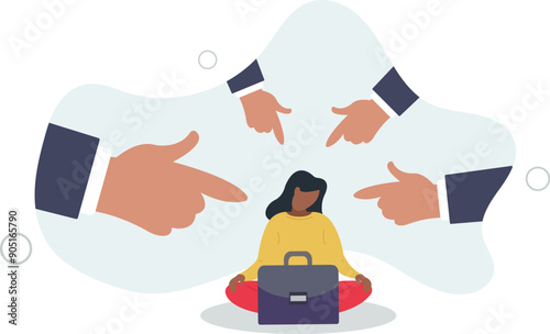 Toxic work, abuse or bullying colleagues, bad culture make exhausted depressed employee, fear of failure and responsibility.flat design.illustration with people.