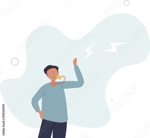 Business whistleblower the misconduct inside person to illegally disclose information to public concept.flat design.illustration with people.