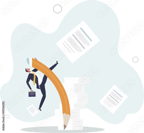 project documents or overcome exhausted or challenge concept.flat design.illustration with people.