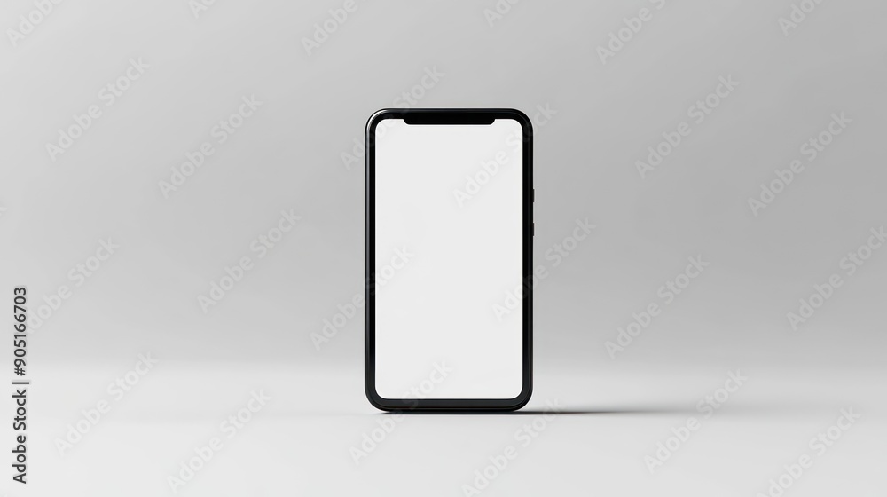 Black mobile phone mockup on white background Black mobile phone mockup on white background