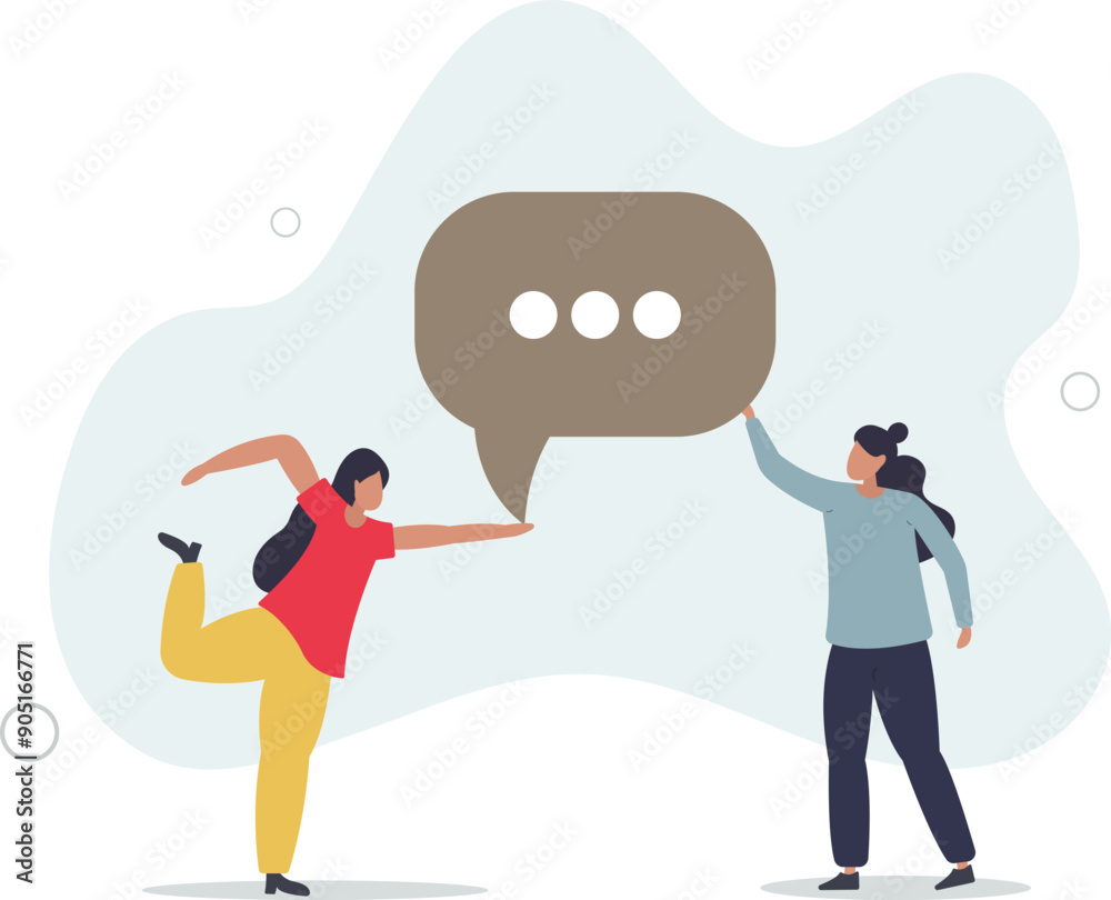 communication or announcement dialog, team meeting concept.flat design.illustration with people. communication or announcement dialog, team meeting concept.flat design.illustration with people.
