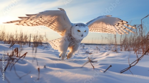 Snowy Owl in Flight photo