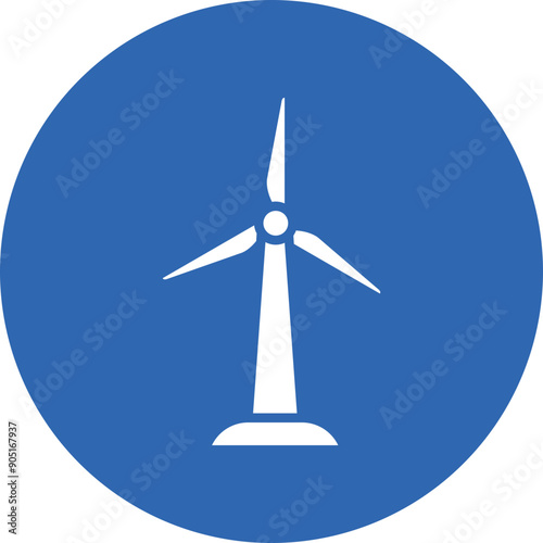 Wind Turbine glyph circle icon