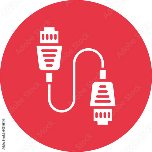 Ethernet Cable glyph circle icon
