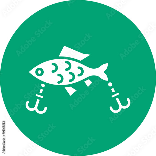 Fishing Lure glyph circle icon