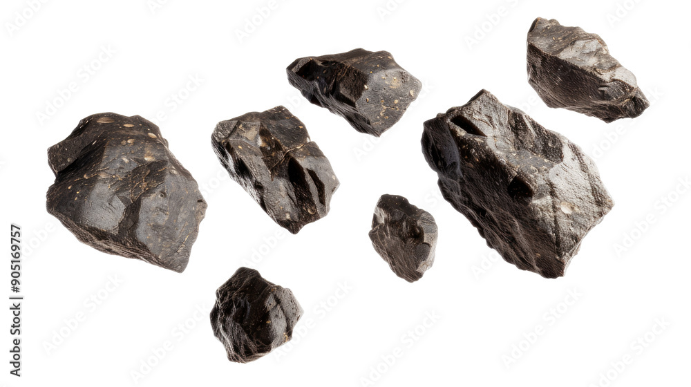 Meteorite stones, rocks floating in the air isolated on transparent background. A group of broken rocks and stones flying on space concept. Meteorite stones, rocks floating in the air isolated on transparent background. A group of broken rocks and stones flying on space concept.
