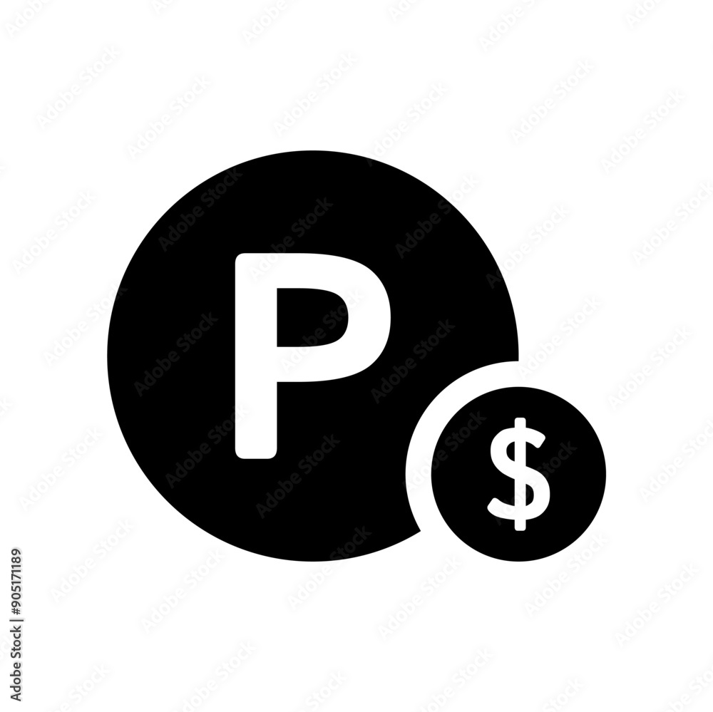paid parking icon. vector isolated on white background, simple and modern design. paid parking icon. vector isolated on white background, simple and modern design.