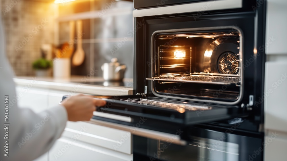 Technician replacing a heating element in an electric oven, showcasing the detailed work involved in ensuring safe and efficient operation of kitchen appliances Technician replacing a heating element in an electric oven, showcasing the detailed work involved in ensuring safe and efficient operation of kitchen appliances