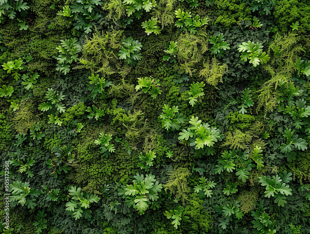 Lush Green Vegetation Displaying Various Plant Species in a Sunlit Natural Environment Lush Green Vegetation Displaying Various Plant Species in a Sunlit Natural Environment