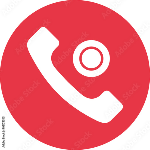 Call Recording glyph circle icon