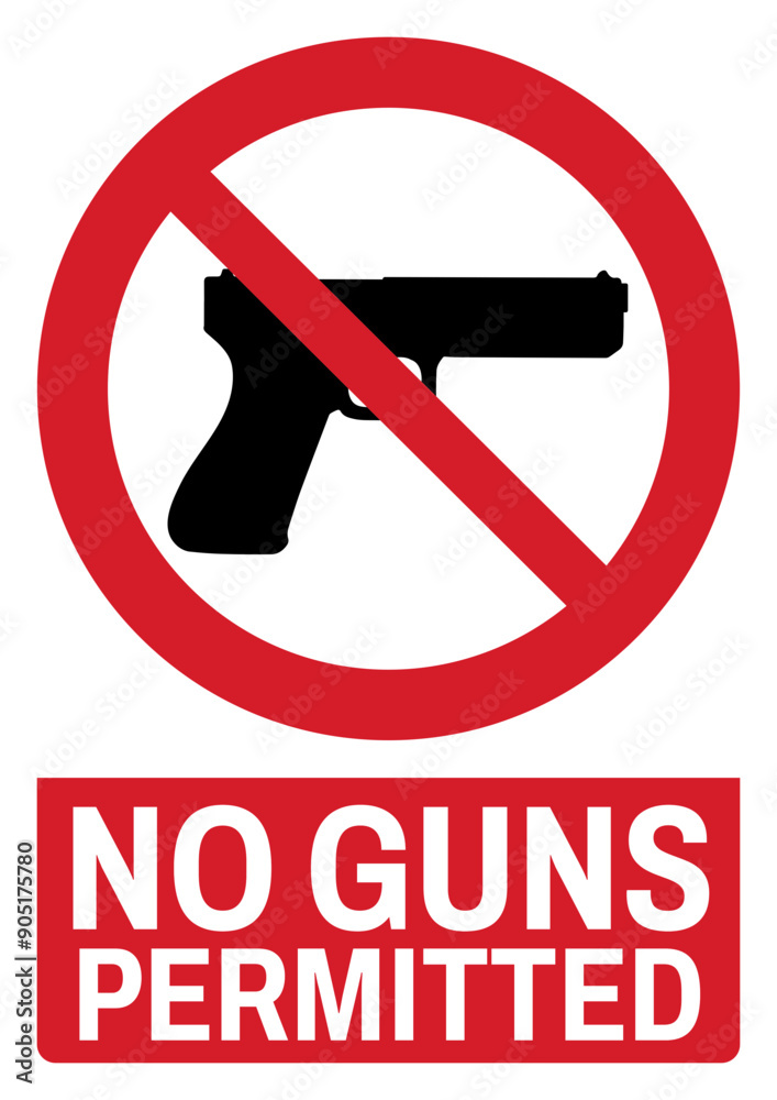 ISO prohibition safety signs tex variation_no guns permitted size a4/a3/a2/a1 ISO prohibition safety signs tex variation_no guns permitted size a4/a3/a2/a1