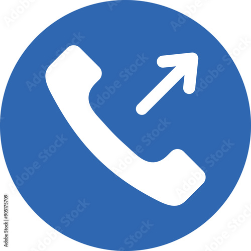Outbound Call glyph circle icon