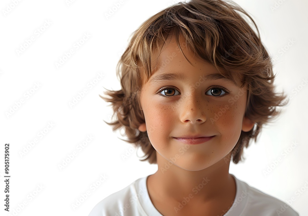 Portrait of a happy smiling boy with freckles and brown hair Portrait of a happy smiling boy with freckles and brown hair