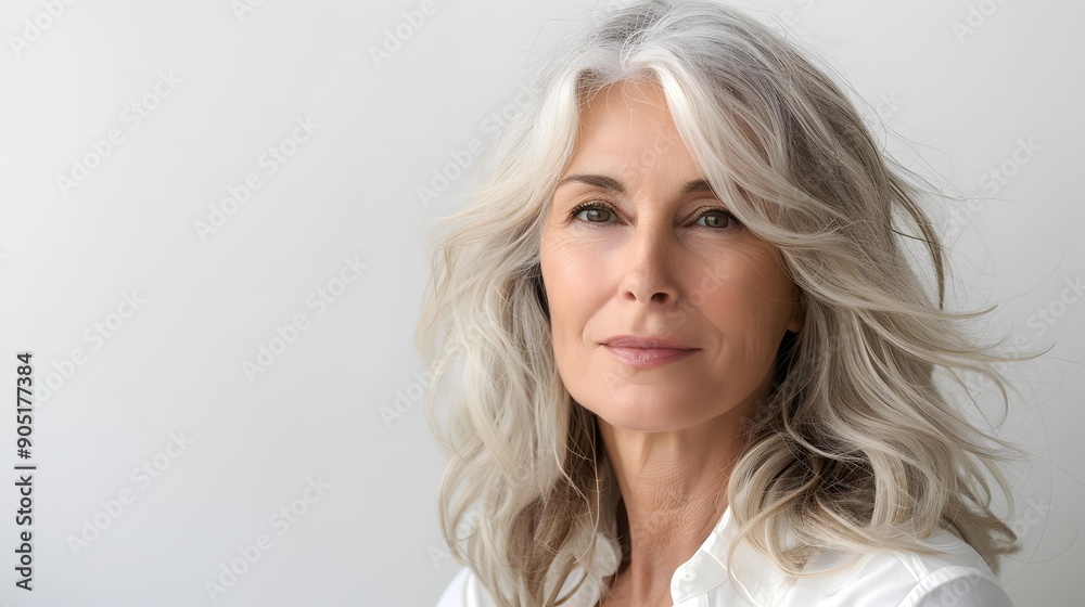 portrait of a beautiful middle aged woman with gray hair portrait of a beautiful middle aged woman with gray hair