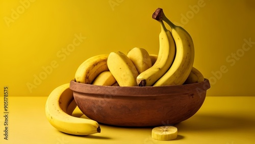  A bunch of ripe bananas in a bowl