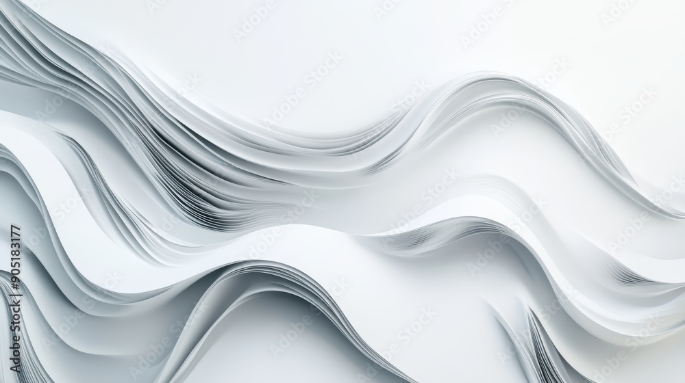 Abstract White and Gray Background with Dynamic Wavy Lines for Business Presentation and Design Generative AI Abstract White and Gray Background with Dynamic Wavy Lines for Business Presentation and Design Generative AI