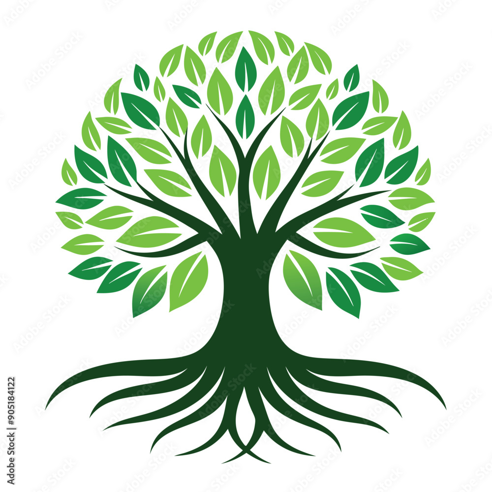 Obraz premium Logo Design Of Tree Illustration Rooted The Concept Large Trees