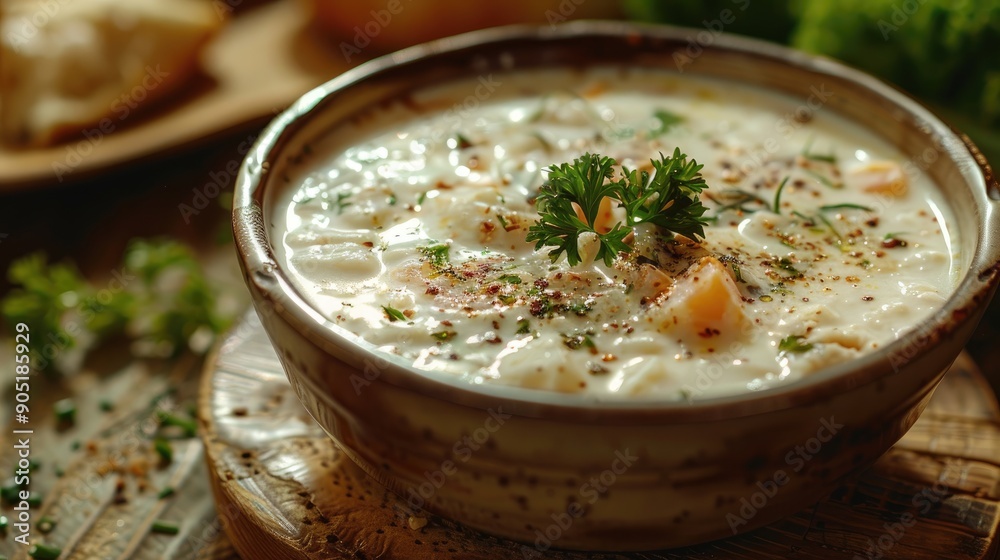 Bulgarian tarator sour milk soup on wooden table Bulgarian tarator sour milk soup on wooden table
