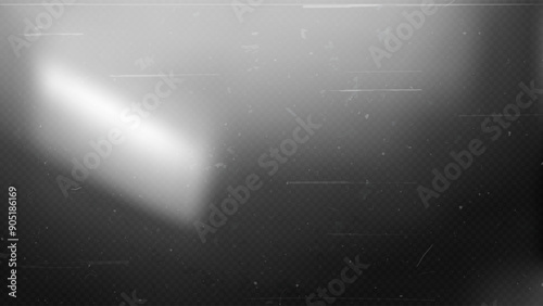 Old film texture with scratches, noise and light leaks. Realistic transparent overlay film texture in black-white, dust and grain. Distressed retro movie or photo negative effect of cinema nostalgia