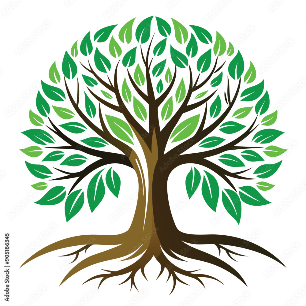 Fototapeta premium Logo Design Of Tree Illustration Rooted The Concept Large Trees
