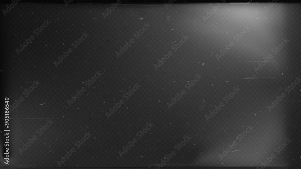 Fototapeta premium Old film texture with scratches, noise and light leaks. Realistic transparent overlay film texture in black-white, dust and grain. Distressed retro movie or photo negative effect of cinema nostalgia